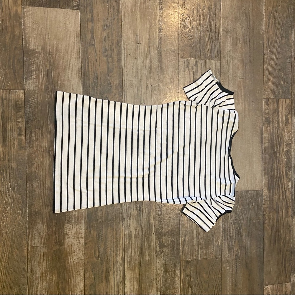 Guess Black and White Striped Short Sleeve Top - Picture 8 of 8
